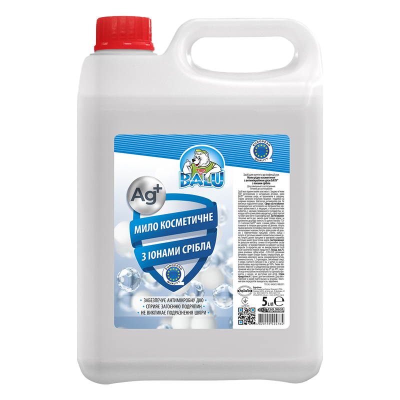 Мило рідке косметичне BALU® з іонами срібла, каністра 5 л